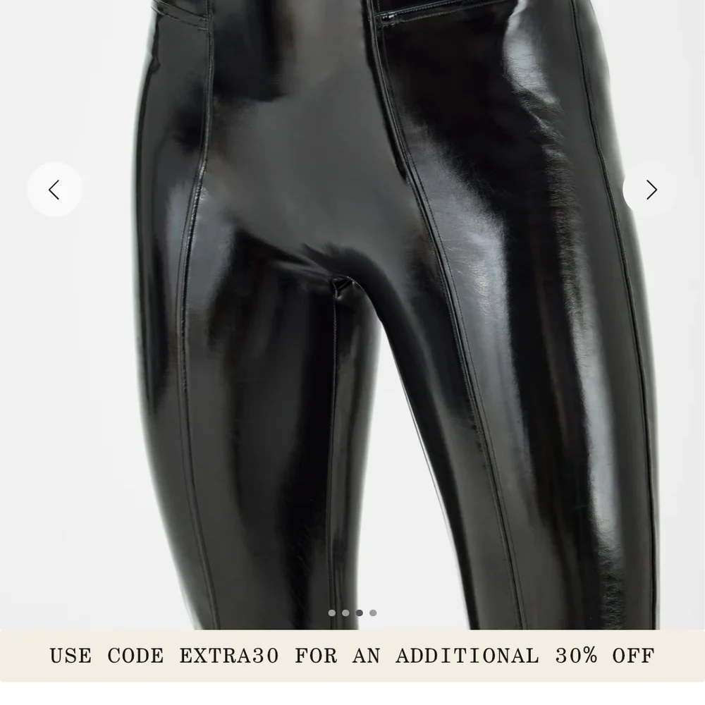 SPANX Shiny Black High-Waisted Leggings - Picture 3 of 4